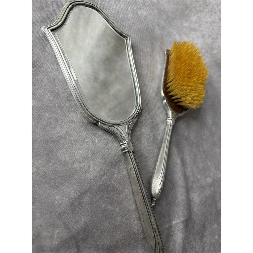 VINTAGE WEBSTER STERLING SILVER 925 WOMENS BRUSH & MIRROR SET 420 GRAMS